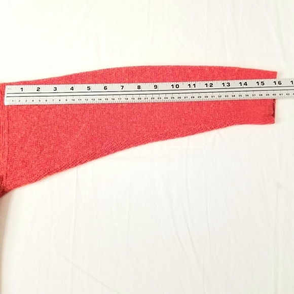 Madewell Women's Red Orange Wool Alpaca Blend Longsleeve V-neck Hi-Lo Sweater, S - Picture 8 of 10